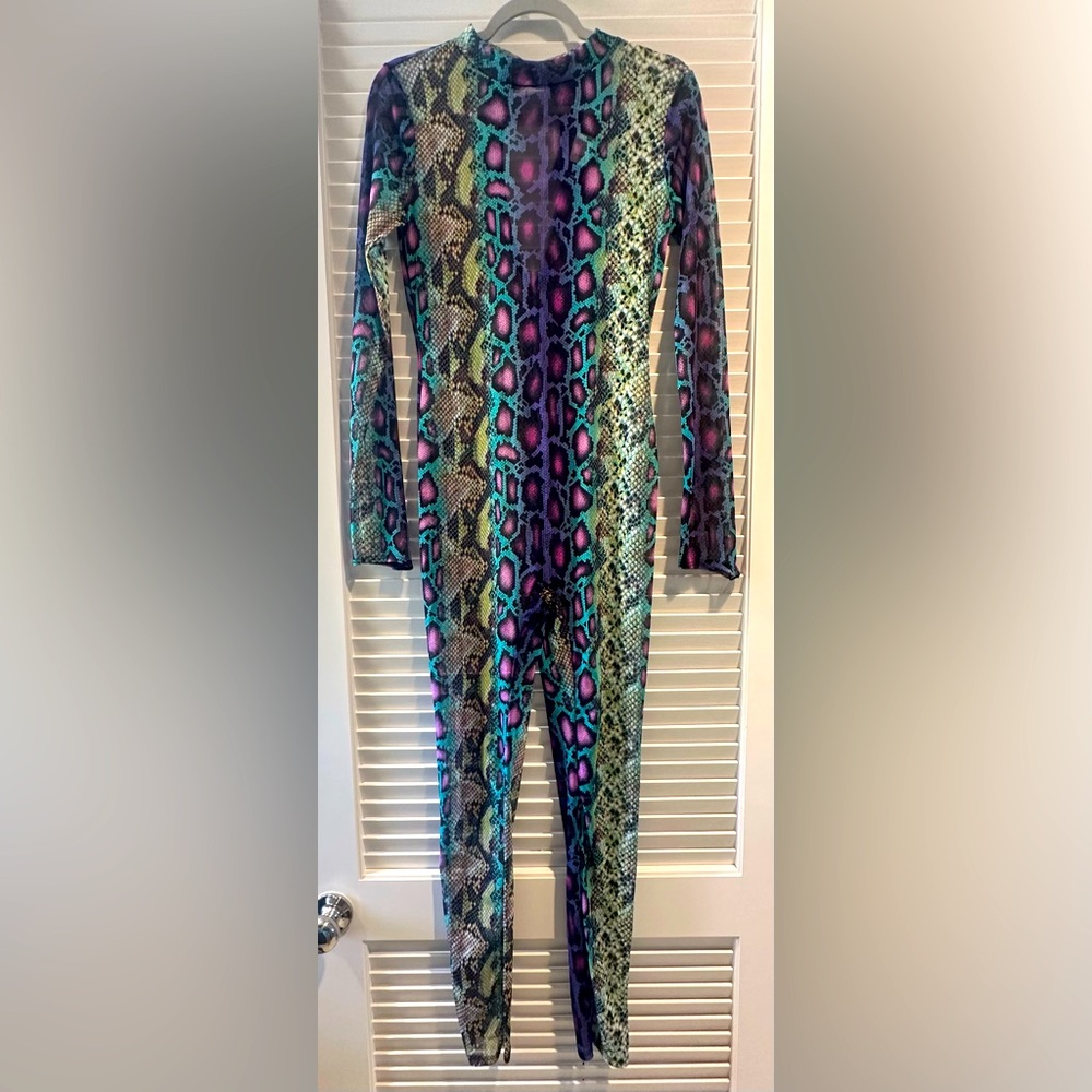 Fashion Nova Sassy Slither Snake Jumpsuit SIZE L